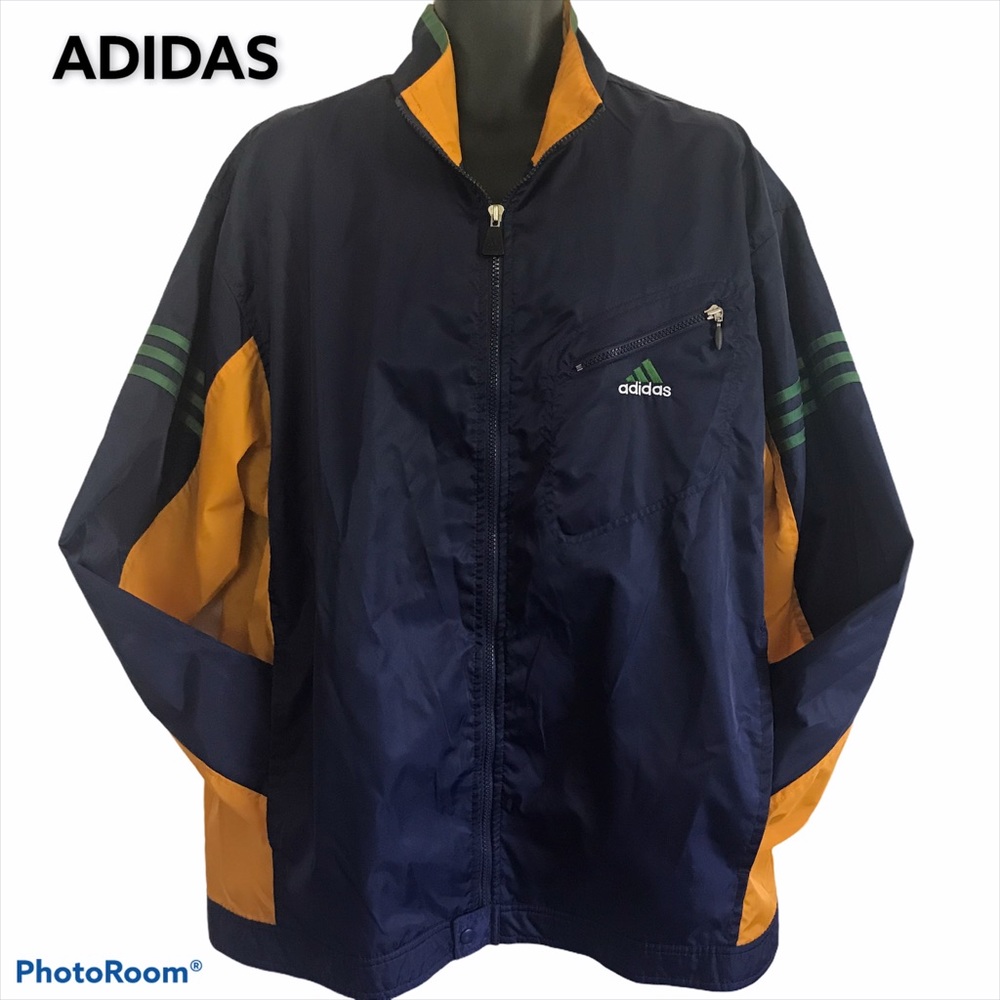 Adidas Men's Navy and Orange Windbreaker